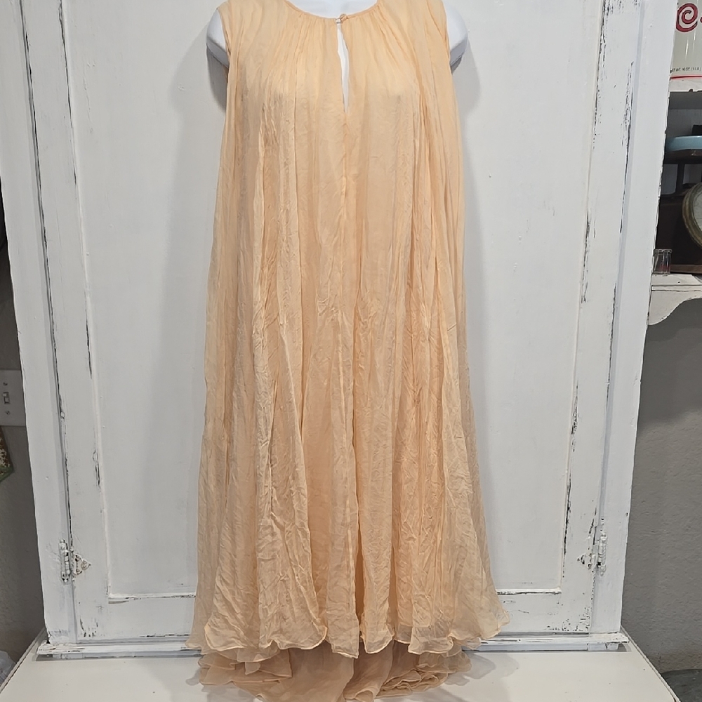 Salvatore Ferragamo Sheer Overlay Sleeveless Dress. #6935